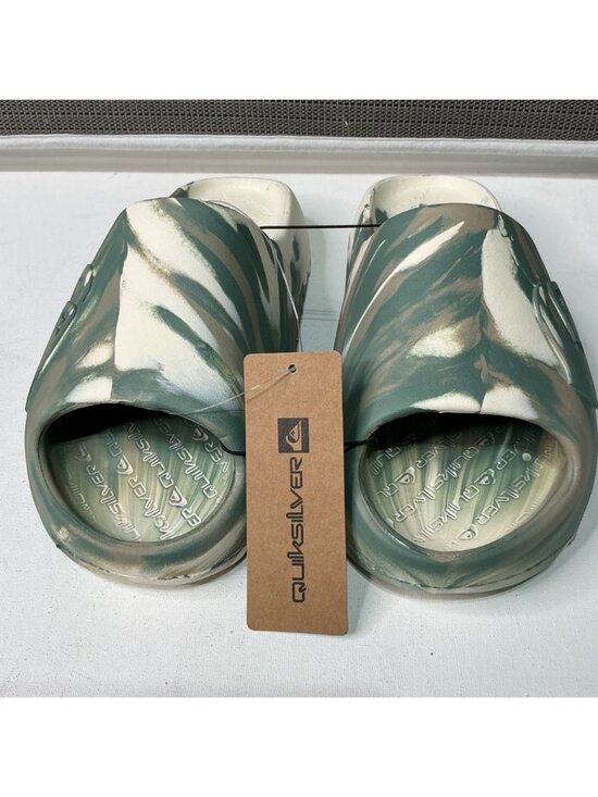 Quiksilver Men\'s Camo Slide Sandals Green & Beige Size 9 US Comfort Slip-On main image 4
